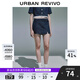 UR2025夏季新款女裝復(fù)古休閑腰帶飾裙褲牛仔短褲UYY850121 藍(lán)色 27