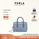 芙拉（FURLA）【禮物】CANDY女士迷你鏈條包波士頓包果凍包手提包斜挎包 青色