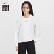 耐克（NIKE）勾勾大童寬松長(cháng)袖T恤冬季男女童純棉刺繡柔軟NIKE FZ5535