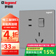 羅格朗（LEGRAND）開(kāi)關(guān)插座電工電料逸景深砂銀灰色86型面板墻面暗裝插座 10A五孔帶開(kāi)（雙控） 插座