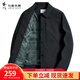 與狼共舞【甄選細紋面料】時(shí)尚工裝風(fēng)翻領(lǐng)外套易打理防風(fēng)男士夾克 001黑色 L 175/92A