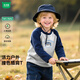 迷你木木屋兒童長(zhǎng)袖秋款男女童圓領(lǐng)上衣純棉親膚 藏青 美式橄欖 110