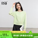 歐莎（OSA）2025年新款春季米白色小V領(lǐng)寬松衛衣女士薄款套頭長(cháng)袖上衣 嫩綠色 XL