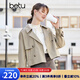 betu百圖女裝春秋韓版寬松炸街小個(gè)子外套短風(fēng)衣2201T35 卡其 S