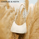CHARLES&KEITH拉鏈簡(jiǎn)約通勤輕便鏈條腋下包生日禮物CK2-20271604 Cream奶白色 S