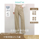 茵曼簡(jiǎn)約通勤闊腿直筒長(zhǎng)褲夏秋女裝高腰顯瘦寬松休閑褲子 淺卡其 28 