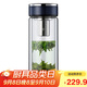 萬(wàn)象（WANXIANG）雙層玻璃杯V33RL時(shí)尚便攜禮盒裝藍黑色泡茶杯480ML居家帶濾網(wǎng)水杯