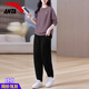 安踏運動(dòng)套裝女2025秋冬季款衛衣衛褲兩件套女士休閑裝瑜伽跑步健身服 【套裝】7706-6羅綺紫 L/170