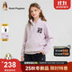 暇步士（Hush Puppies）童裝兒童套裝男童褲子女童搖粒絨衛(wèi)衣兩件套 甜紫色    150   