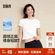 森馬（Semir）涼感T|短袖T恤女短款刺繡修身2025基礎圓領(lǐng)正肩夏裝109325100007