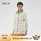 PRICH【中空保暖】復古菱格輕薄絎縫棉服冬季新款棉衣短外套女 64奶油色 L 165