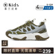 泰蘭尼斯kids童鞋男童運(yùn)動(dòng)鞋秋季新款網(wǎng)布旋鈕女童中大童休閑鞋子 綠灰 33 內(nèi)長21.5/適合腳長20.5