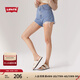 Levi's李維斯女士高腰直筒高腰直筒時尚復(fù)古氣質(zhì)休閑條紋牛仔短褲 藍(lán)白條紋 26