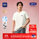 海瀾之家（HLA）短袖T恤男女情侶裝【蛇年發(fā)財】涼感短袖男夏季 米黃9B XL 180/96A 推薦151~164斤