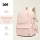 Lee新款雙肩包女大學(xué)生休閑通勤大容量校園電腦背包初中高中書(shū)包 藕粉色【可放15/16寸電腦】