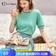 Olrain歐芮兒套頭針織衫女夏季寬松顯瘦荷葉邊設(shè)計(jì)感減齡上衣 綠色 S 155/80A