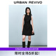 UR2025春季新款女摩登氣質(zhì)褶皺收腰顯瘦無袖連衣裙UYY750030 黑色 M