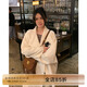 COCO LIMITEDCOCOLIMITE皮草 靜奢大衣 進(jìn)口秘魯蘇力羊駝絨羊毛大衣毛呢外套女 白色 S