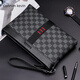 Cohnim kevin奢侈品男士手包手拿拉鏈男包手抓長(cháng)錢(qián)包送老公男友七夕情人節禮物 【時(shí)尚百搭】c211格子黑【休閑百搭】