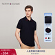 TOMMY HILFIGER【撞色翻領(lǐng)】春夏男裝純棉商務(wù)休閑三?？圪N標短袖T恤POLO衫 藏青色FAP L （推薦：150-165斤）