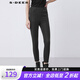 S.DEER圣迪奧2021冬季女裝松緊高腰插袋修身仿皮褲S21480825 黑色/91 L 170