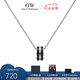 丹尼爾惠靈頓（DanielWellington）dw項(xiàng)鏈女 陶瓷系列吊墜情侶項(xiàng)鏈 七夕情人節(jié)禮物送女友送男友 銀色與曜目黑撞色 DW00400307