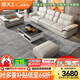 摩天（Motian） 沙發(fā) 真皮沙發(fā)客廳整裝沙發(fā)實(shí)木沙發(fā)組合辦公皮藝沙發(fā)家具 直排3人位[2.85米]+腳踏 奢享版【2.5mm頭層牛皮&松木框架&乳膠座包】