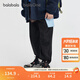 巴拉巴拉balaOne兒童長(cháng)褲男童女童2025冬裝新款加絨束腳褲子保暖 黑色90001 140
