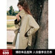 ELLE法式撞色拼接巴恩工裝夾克外套女2025秋季新款休閑寬松風(fēng)衣 卡其 M