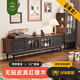 詩(shī)庭枋法式復古實(shí)木電視柜茶幾中古風(fēng)組合小戶(hù)型客廳落地一體靠墻柜 諾森電視柜2.2米【FAS級紅橡木】 法式中古風(fēng)