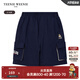 Teenie Weenie Kids小熊童裝24夏季款男童純棉刺繡休閑工裝短褲 藏青色 110 cm