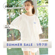 gelatopique25夏季新品女團同款睡褲字母印花系帶短褲PWCP252227 灰白色 均碼