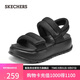 斯凱奇（Skechers）涼鞋女士秋季厚底百搭運動涼拖鞋女鞋外穿軟底可頌鞋120043