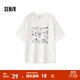 森馬（Semir）短袖T恤女設計感繡花套頭衫趣味ins潮夏個(gè)性寬松上衣女生小眾 本白10101 S