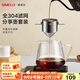 SIMELO德國施美樂咖啡濾網(wǎng)雙層不銹鋼304咖啡過濾器折疊掛耳手沖過濾網(wǎng) 304濾網(wǎng)+高硼硅玻璃分享壺600ML
