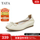 他她（TATA）簡(jiǎn)約通勤單鞋女淺口一腳蹬懶人鞋晚晚鞋商場(chǎng)同款WZL03AQ4 米白 36