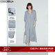 COCOBELLA氣質(zhì)灰簡(jiǎn)約長(cháng)袖連衣裙優(yōu)雅氣質(zhì)通勤兩穿外套開(kāi)衫FR0048 氣質(zhì)藍調 S