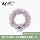 She's茜子冰雪秘境工藝水晶花朵歐根紗盤(pán)發(fā)發(fā)圈馬尾發(fā)繩頭繩教師節禮物 淡紫色E0