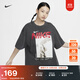 耐克女子超寬松純棉T恤休閑柔軟舒適OVERSIZE風(fēng)NIKE HF6292 060煤黑 M