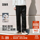 森馬（Semir）休閑褲男工裝褲寬松直筒褲子秋季戶外長褲純棉松緊腰101524127112