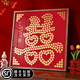 一面墻結婚禮物送新人喜字硬幣相框五毛5角金色喜字貼新婚禮品囍字模板 【62cm】07A款（自己準備硬幣） 柚木色實(shí)木邊框