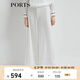 PORTS寶姿 商場(chǎng)同款新品女裝高腰垂感闊腿褲三醋纖LL8P096KWB008 奶白色 S (4)