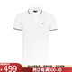 阿瑪尼（ARMANI）奢侈品男裝男裝立領(lǐng)彩色飾邊商務(wù)休閑運(yùn)動男士短袖POLO衫 11185 白色 L (體重140-160斤)