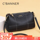 千百度（C.BANNER）頭層牛皮包包女包斜挎包中年媽媽腋下包生日禮物高級感送女友老婆