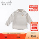 戴維貝拉（DAVE＆BELLA）洋氣條紋兒童上衣長(cháng)袖女童t恤男童T恤寶寶打底衫秋季幼兒幼童洋氣 灰色條紋【DBZ19328】 110 cm（建議身高100-110cm）