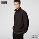優(yōu)衣庫(kù)合作款男裝女裝絨面針織半拉鏈套頭衫長(zhǎng)袖25秋冬新款479849 39 棕黑色 L /175/100A