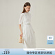 范思藍恩范思藍恩青檸之夏法式宮廷風(fēng)短袖連衣裙女2024夏季新款裙子女 雪白色 M