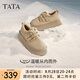 他她（TATA）復(fù)古厚底勃肯鞋女鞋加絨保暖單鞋毛毛鞋雪地靴冬WDX24DM4 灰駝（仿毛里） 38