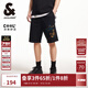 杰克·瓊斯（JACK&JONES）男裝25年涼感衛短褲男夏季外穿潮流寬松沙灘五分褲大褲衩BSQ聯(lián)名 E40黑色-五分 M (175)