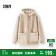 森馬（Semir）外套女仿羊羔毛搖粒絨雙面穿寬松撞色2025冬連帽夾克109725108025